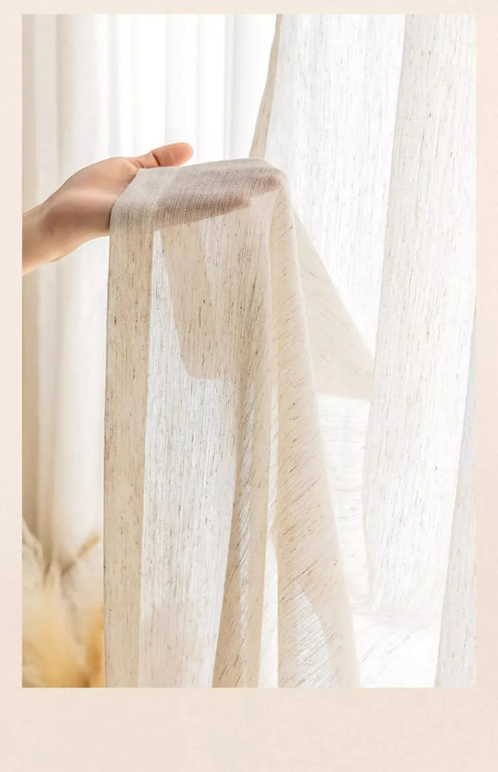 Voilage effet lin grande largeur, jusqu'à 350 cm