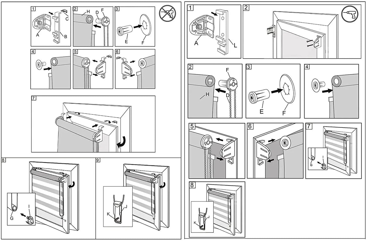 Store zébré blanc translucide sans perçage, 16 tailles