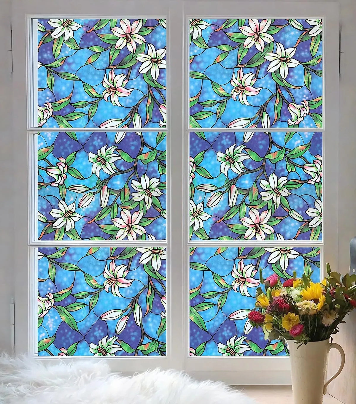 Film vitrail décoratif électrostatique, 21 motifs