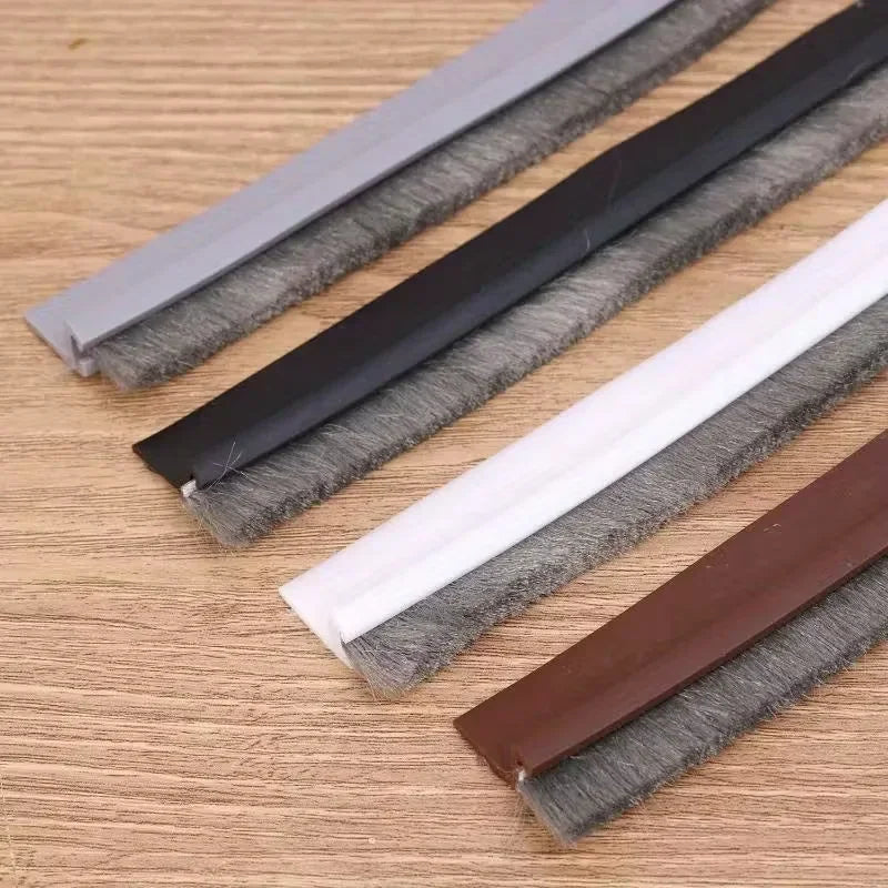 Bas de porte brosse et lèvre caoutchouc, 1 m