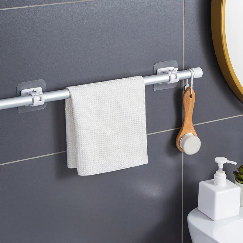 Supports de tringle adhésifs, blancs ou transparents, jusqu'à 24