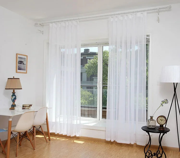 Voilage blanc transparent grandes dimensions, vue 4