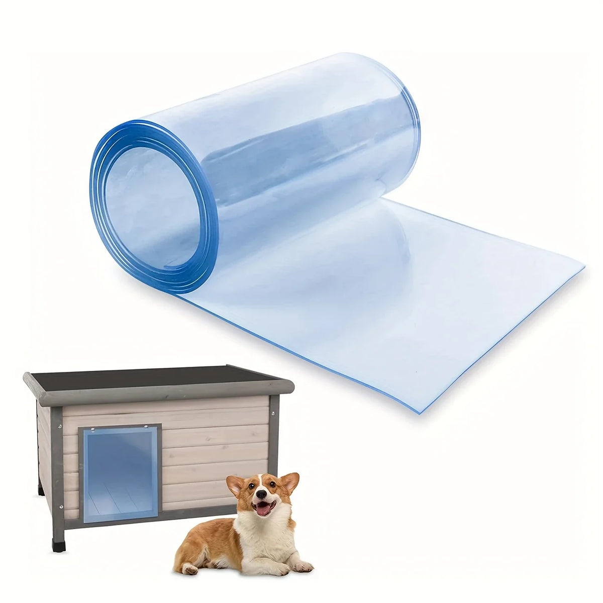 Lanières PVC transparentes à découper, rouleau 2 m