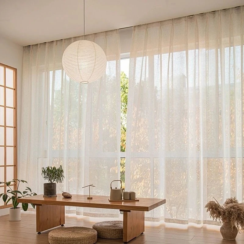 Voilage effet lin grande largeur, jusqu'à 350 cm