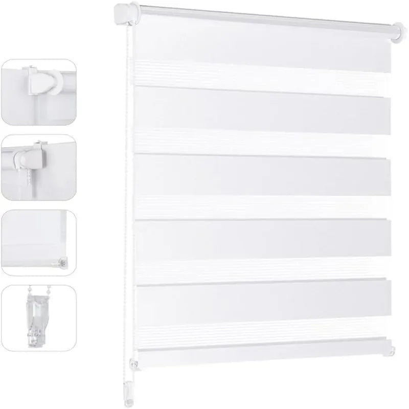 Store enrouleur jour nuit double tissu sans perçage, vue 20