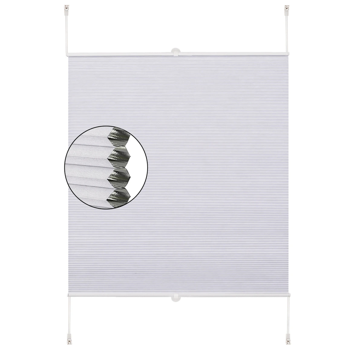 Store plissé double alvéolaire à pinces, blanc