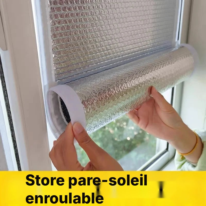 Store enrouleur aluminium adhésif, 3 mm, anti-chaleur