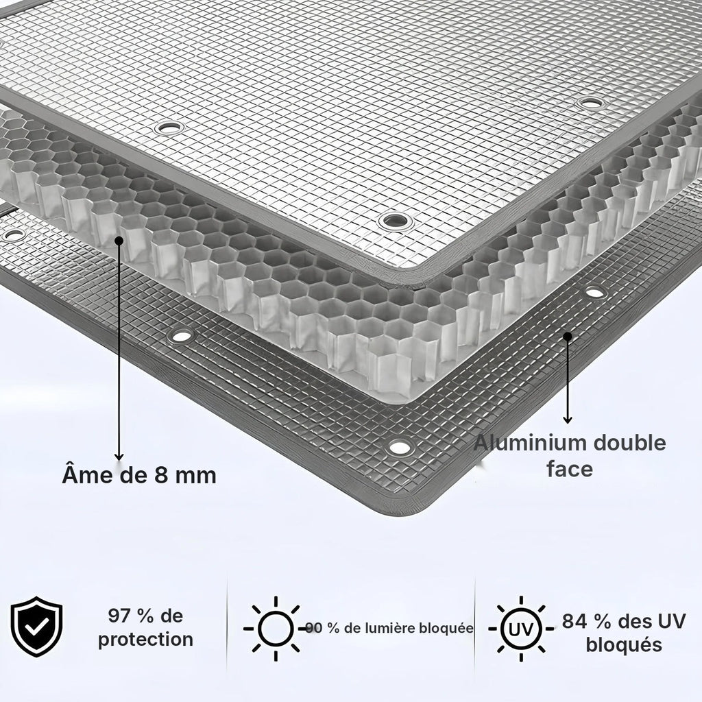 Écran isolant aluminium 8 mm, 26 tailles