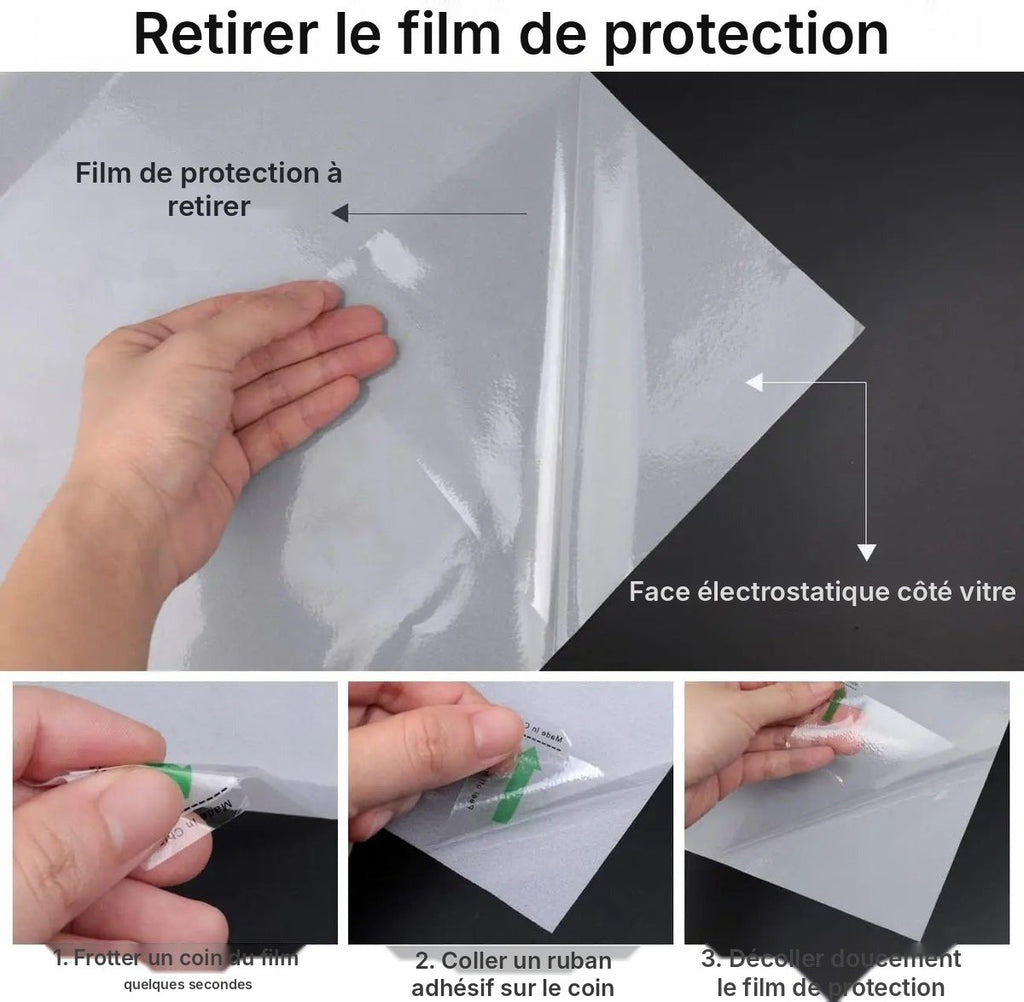 Film dépoli électrostatique sans colle, vue 5