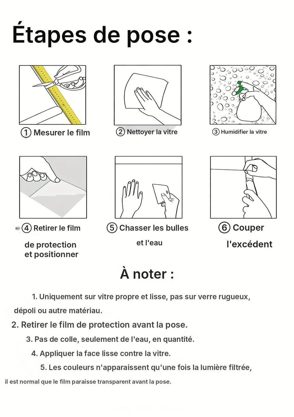 Film dépoli électrostatique sans colle, vue 7
