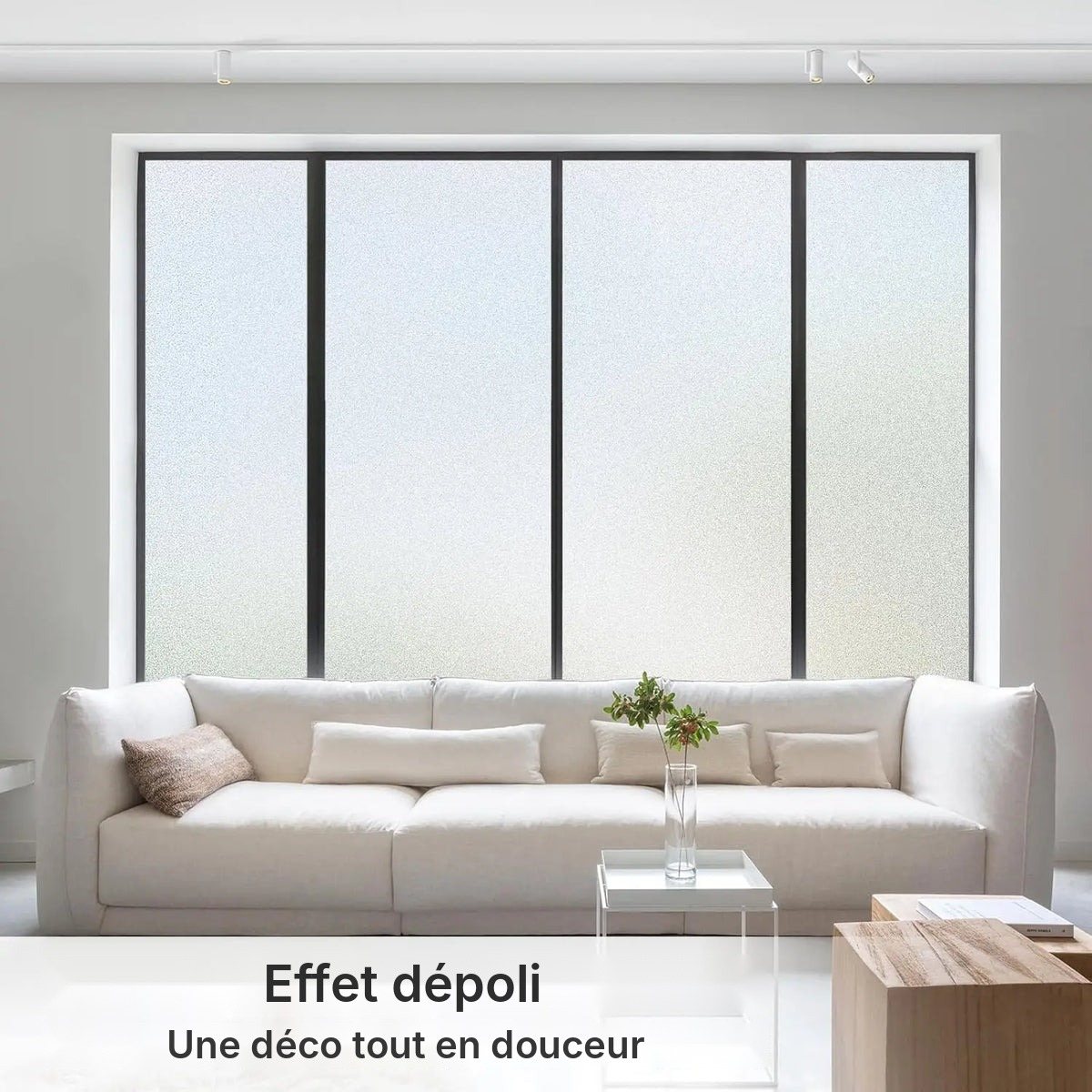 Film vitrail dépoli décoratif pour vitre
