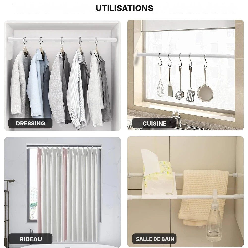 Tringle extensible à ressort sans perçage 40 à 150 cm, vue 3
