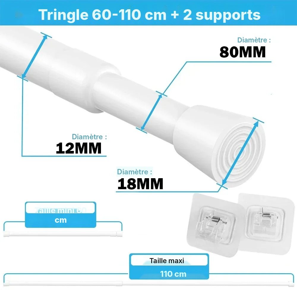 Tringle à ressort sans perçage 40 à 280 cm, vue 16