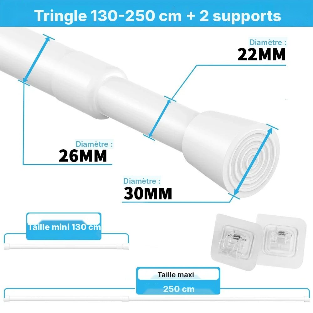 Tringle à ressort sans perçage 40 à 280 cm, vue 25