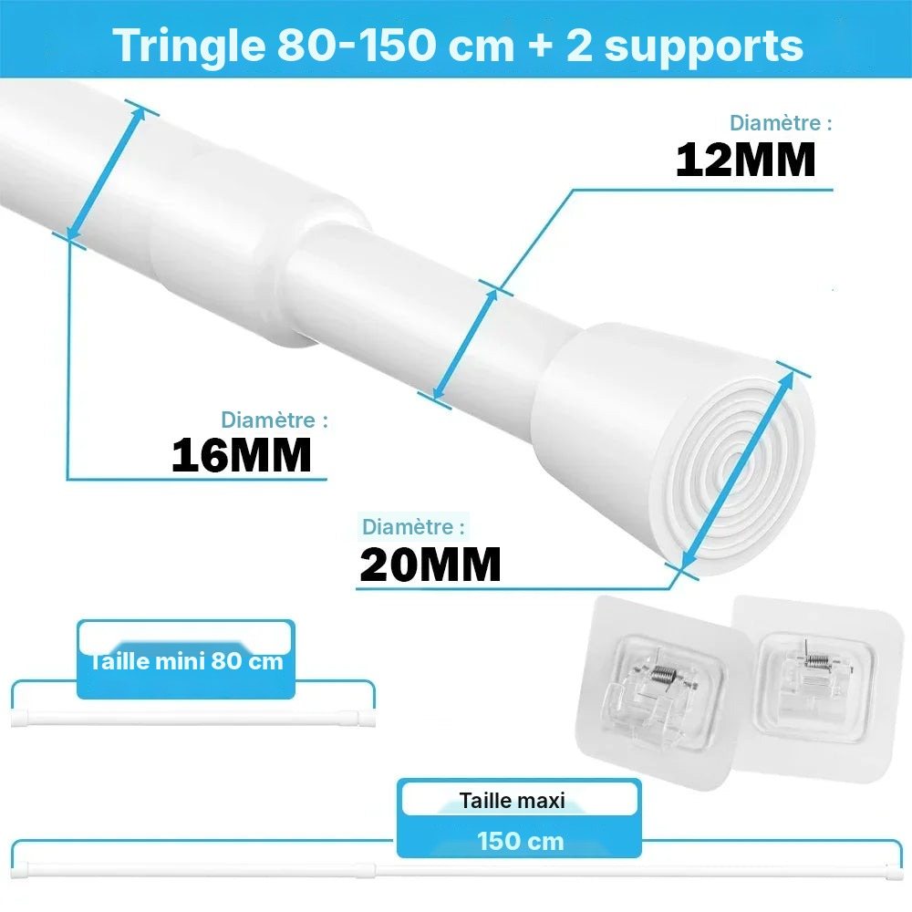 Tringle à ressort sans perçage 40 à 280 cm, vue 28