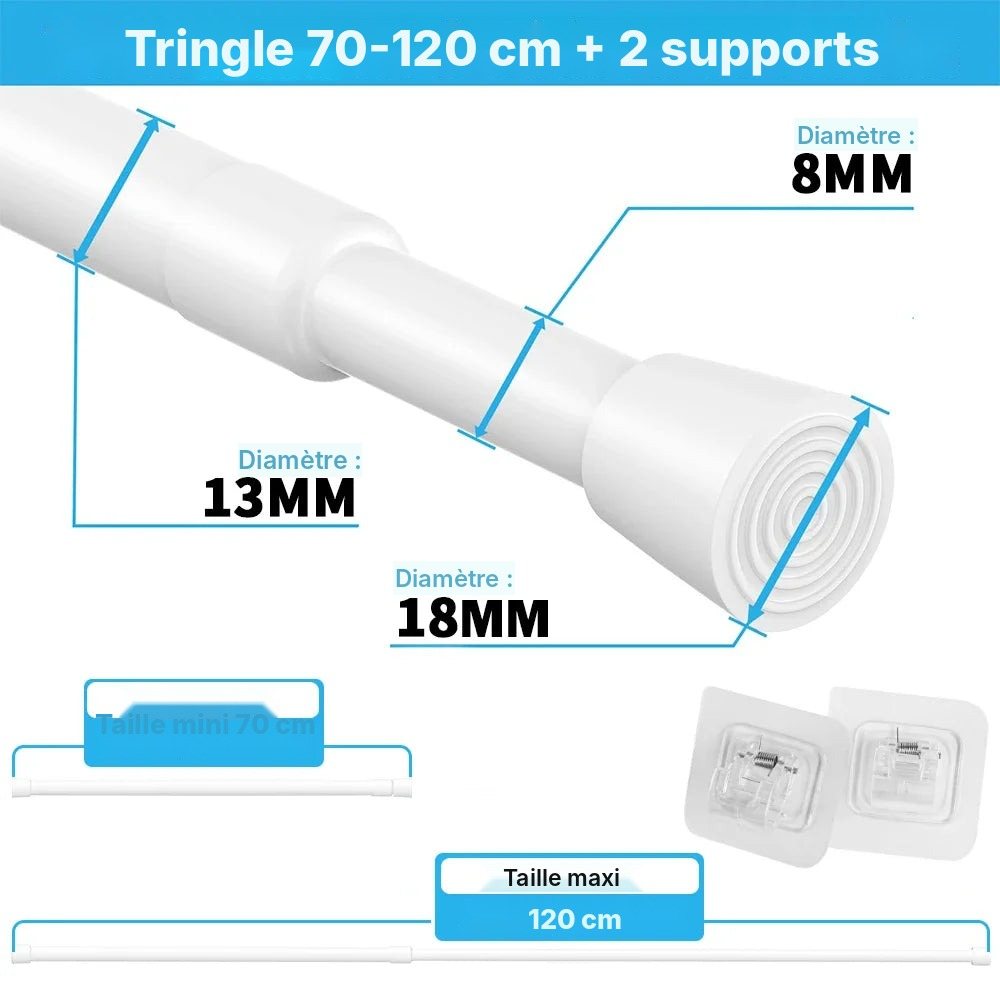 Tringle à ressort sans perçage 40 à 280 cm, vue 29