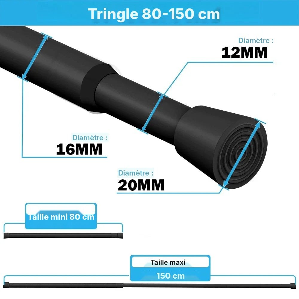 Tringle à ressort sans perçage 40 à 280 cm, vue 30