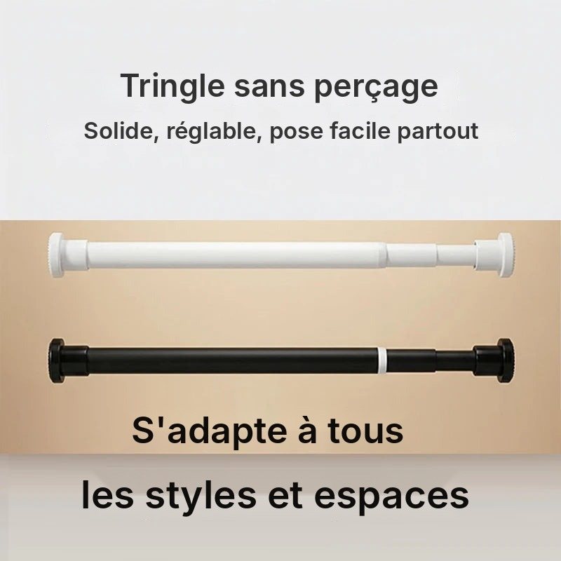 Tringle extensible acier renforcée 80 à 240 cm, vue 5