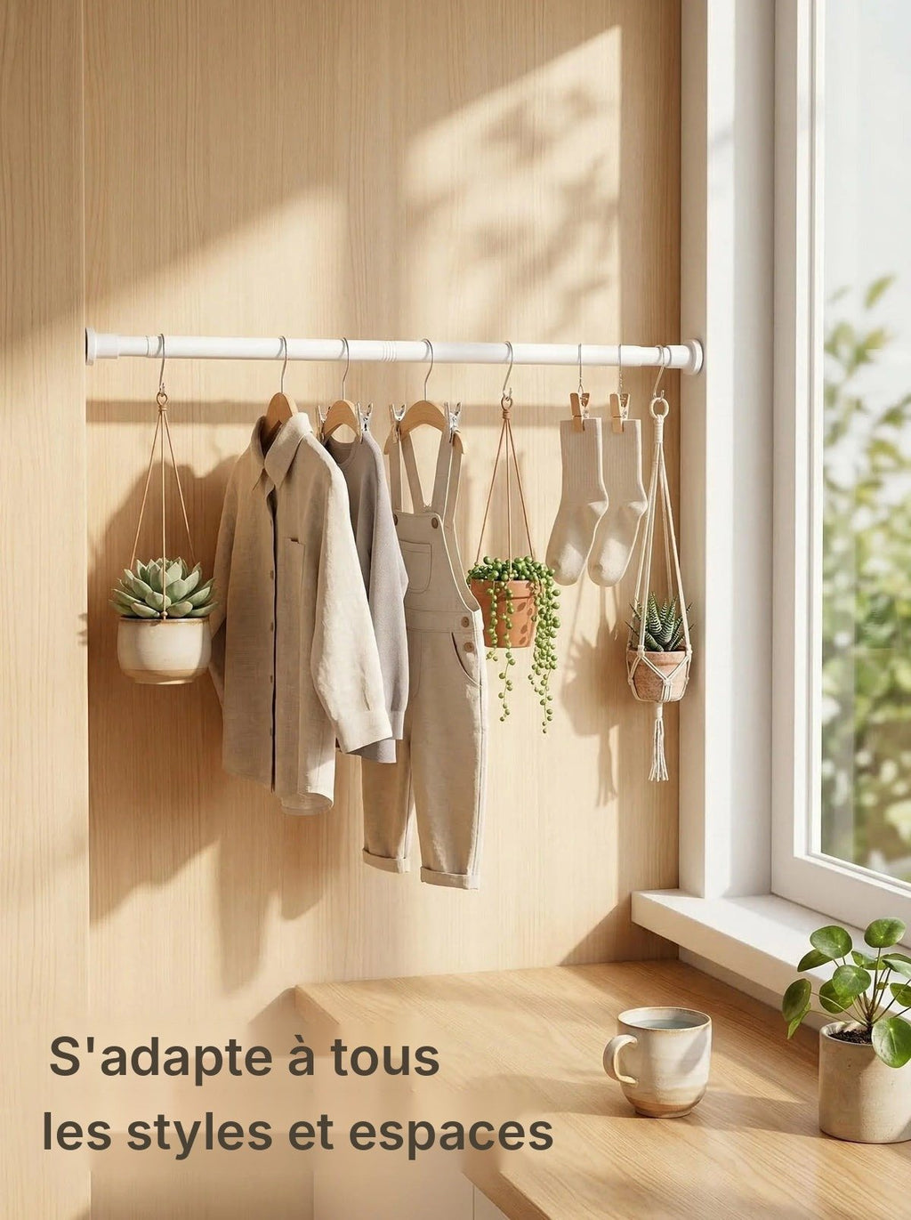 Tringle extensible acier renforcée 80 à 240 cm, vue 22