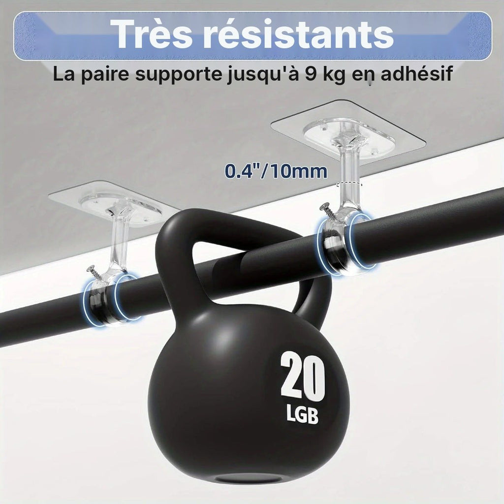 Supports de tringle plafond ou mur sans perçage, vue 10