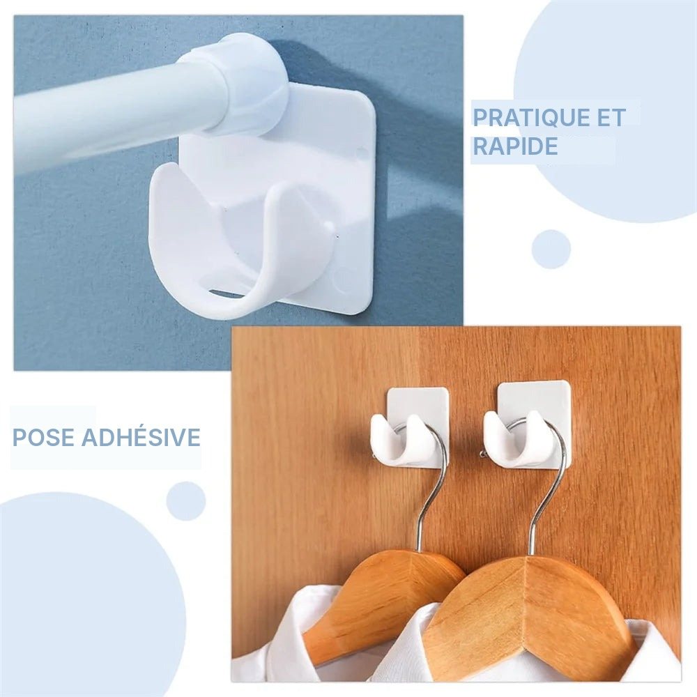 Supports de tringle adhésifs ouverts sans perçage, vue 3