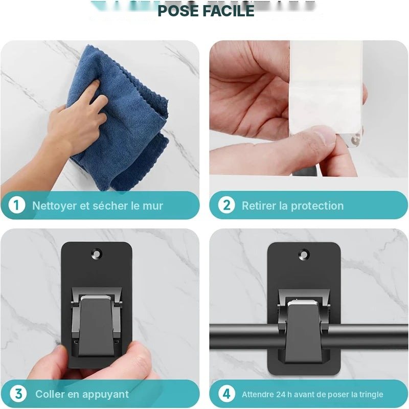 Supports de tringle sans percer à verrou renforcé, vue 13