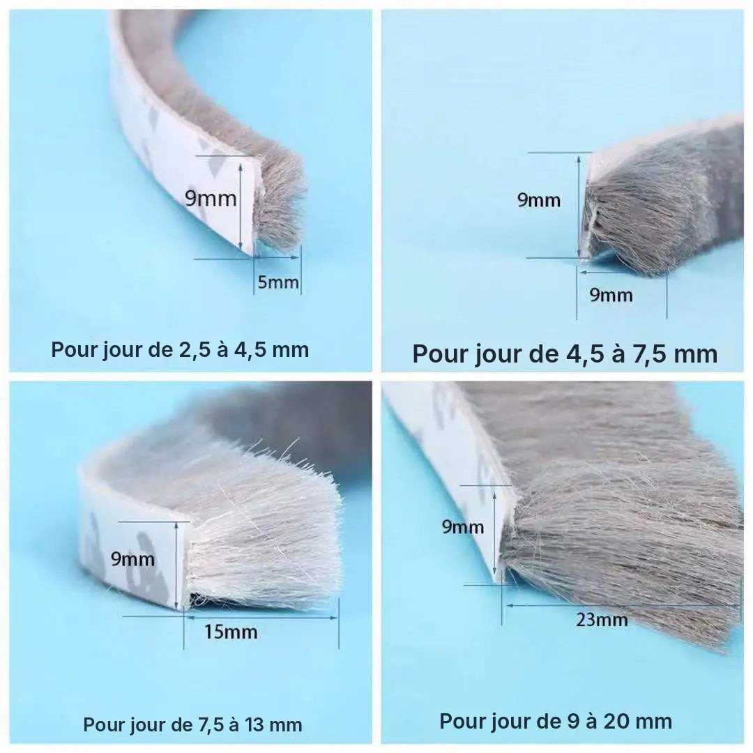 Joint brosse coupe-vent adhésif pour fenêtre et porte, vue 11