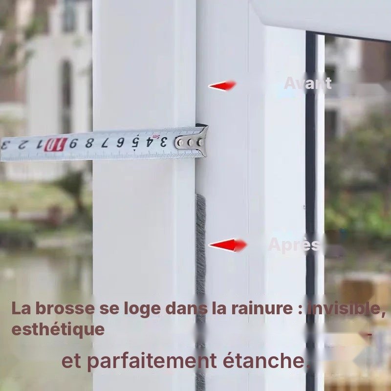 Joint brosse coupe-vent adhésif pour fenêtre et porte, vue 12