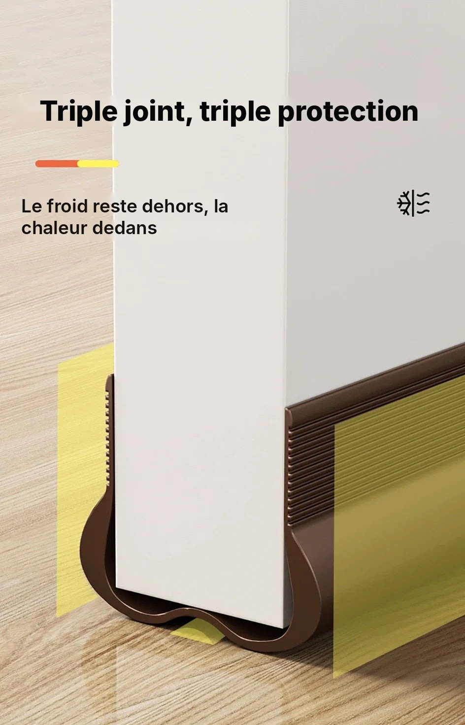 Bas de porte isolant adhésif anti-courant d'air, vue 9