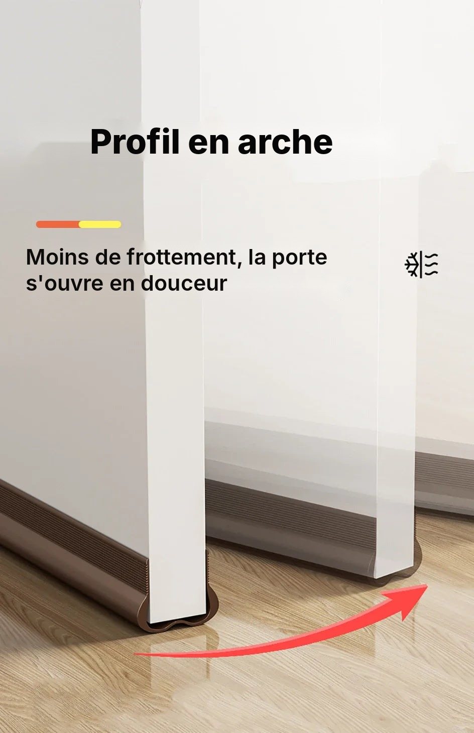 Bas de porte isolant adhésif anti-courant d'air, vue 11