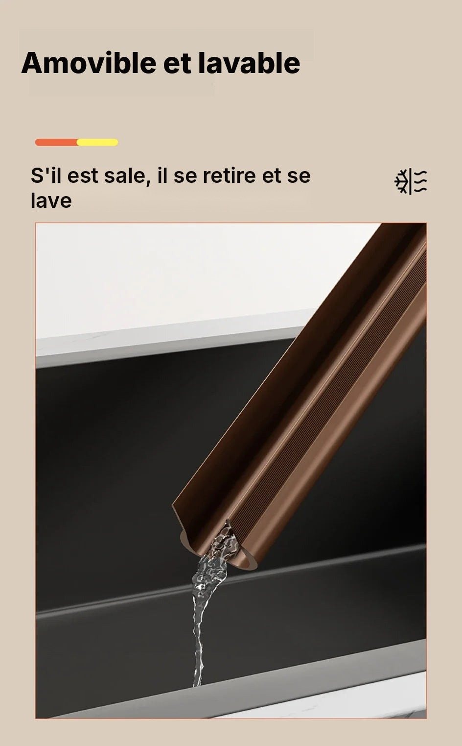 Bas de porte isolant adhésif anti-courant d'air, vue 15