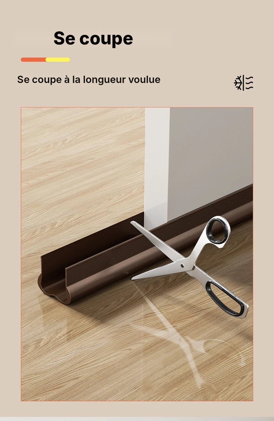Bas de porte isolant adhésif anti-courant d'air, vue 17