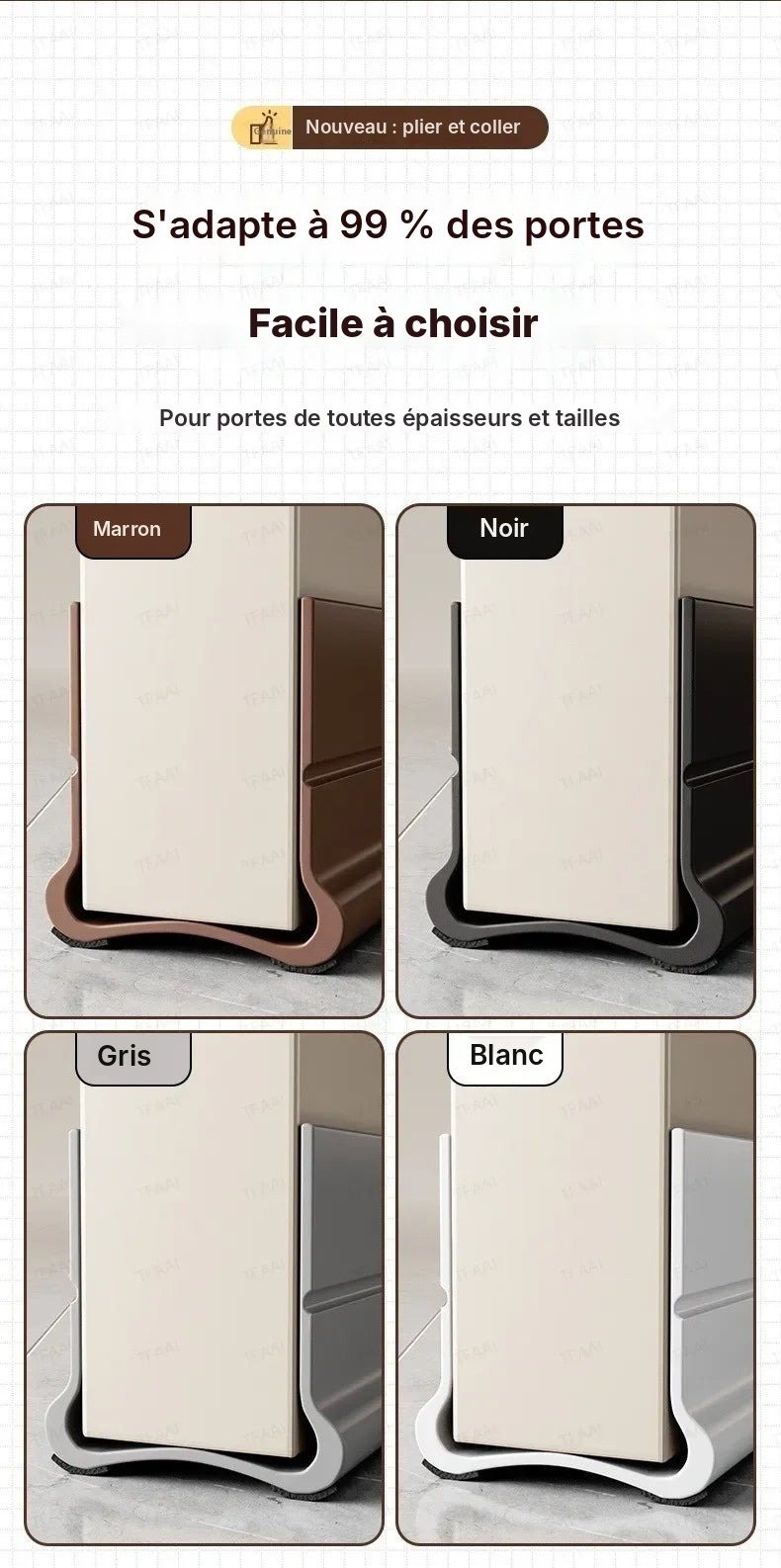 Bas de porte isolant adhésif anti-courant d'air, vue 23
