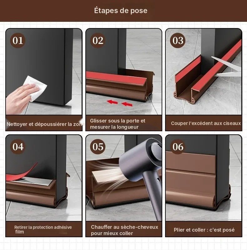 Bas de porte isolant adhésif anti-courant d'air, vue 28