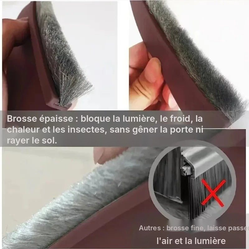 Bas de porte brosse adhésif coupe-vent, vue 3