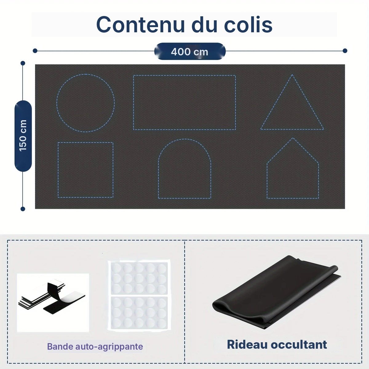 Toile occultante noire à découper, vue 6