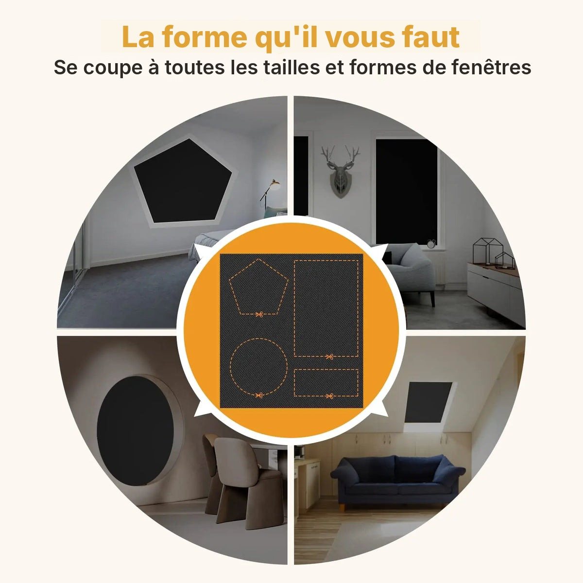 Toile occultante noire à découper, vue 13