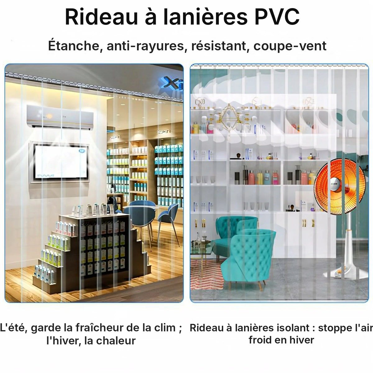 Rideau à lanières PVC isolant, vue 12