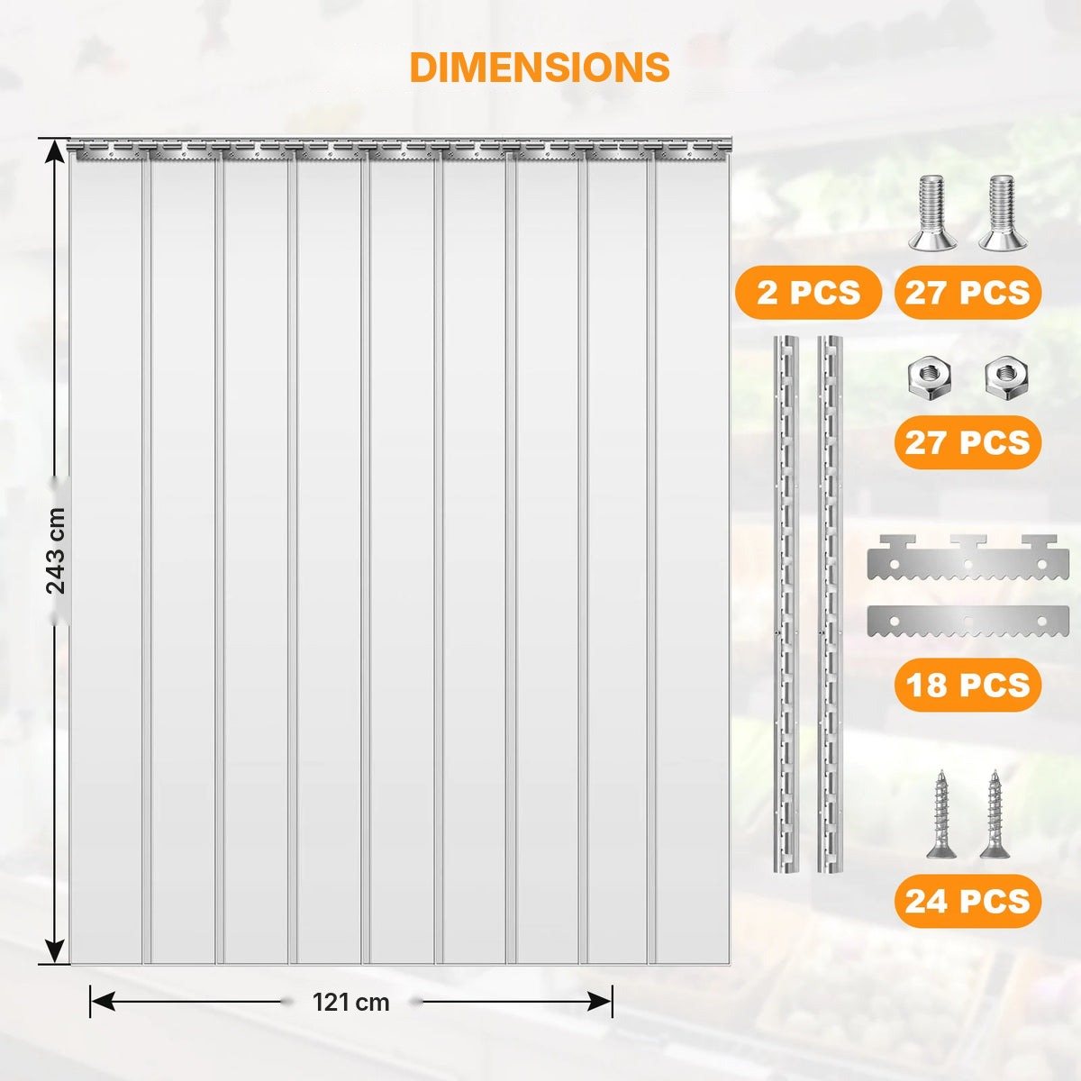Rideau à lanières PVC isolant, vue 18