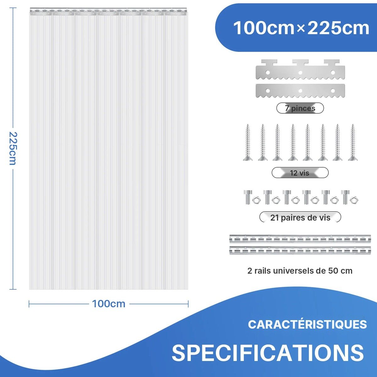 Rideau à lanières PVC isolant, vue 22