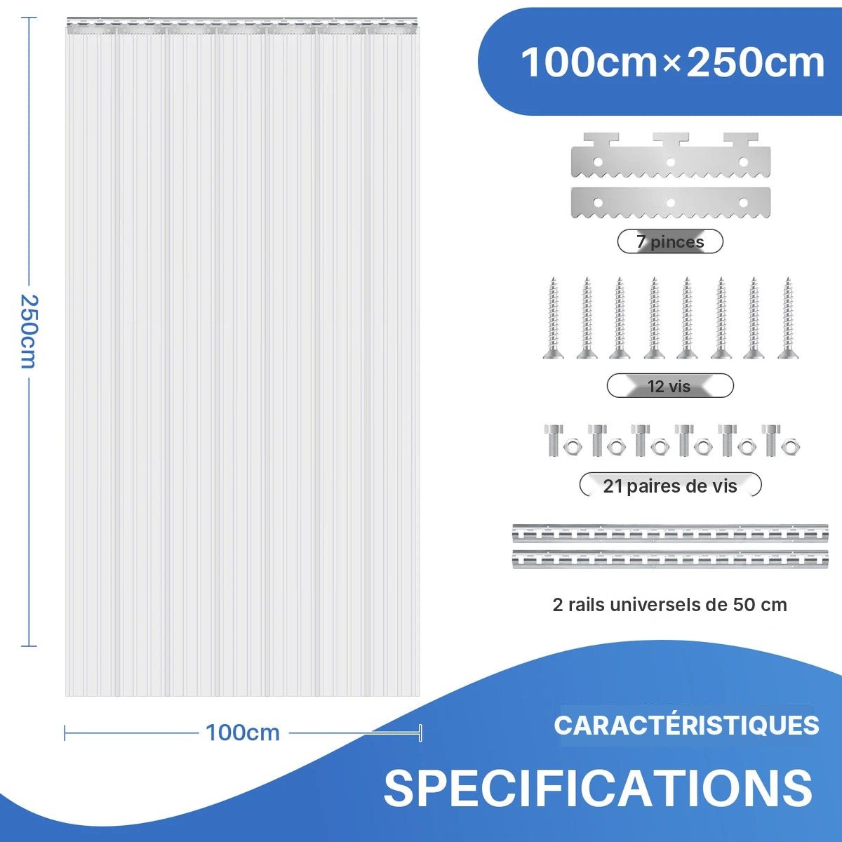 Rideau à lanières PVC isolant, vue 23