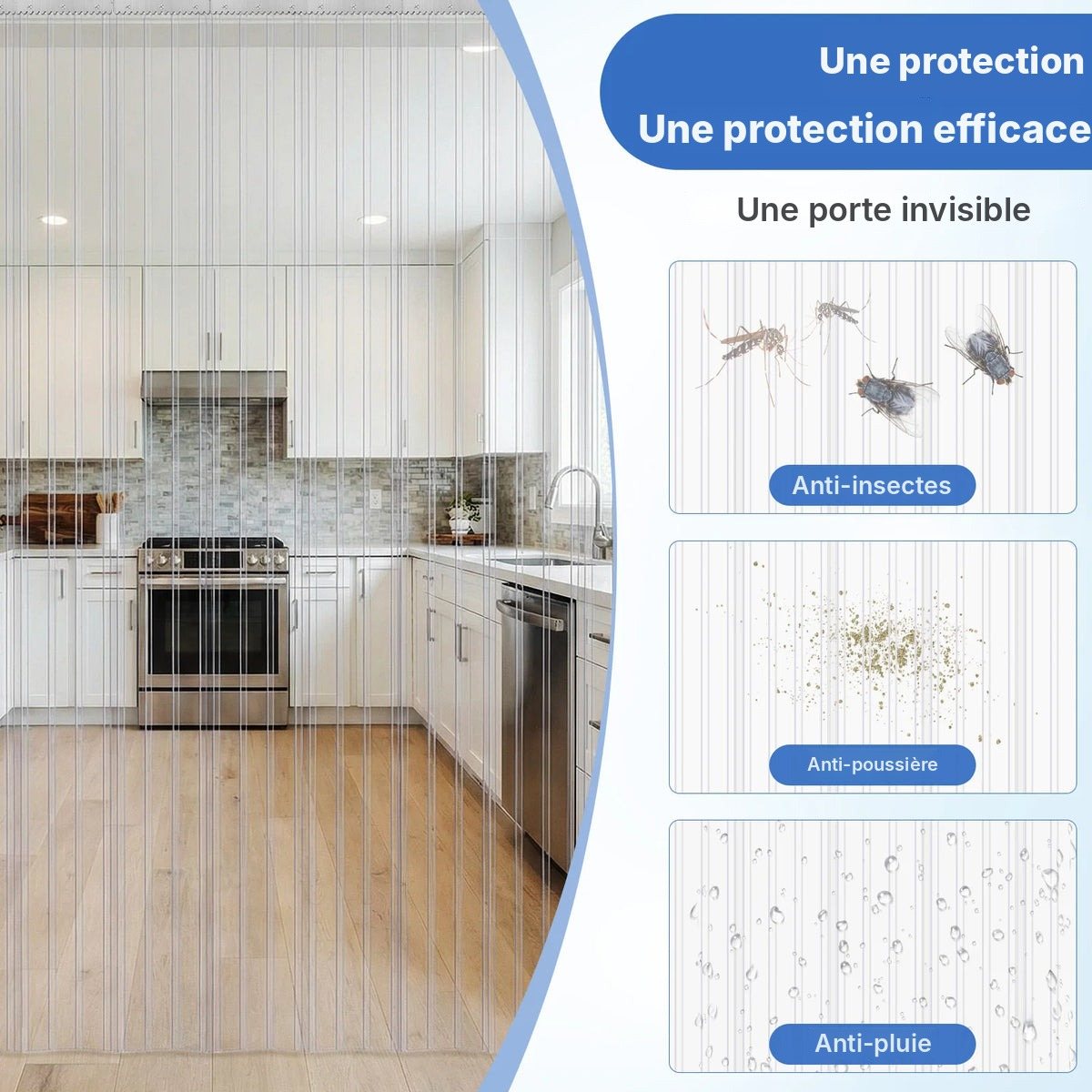 Rideau à lanières PVC isolant, vue 27