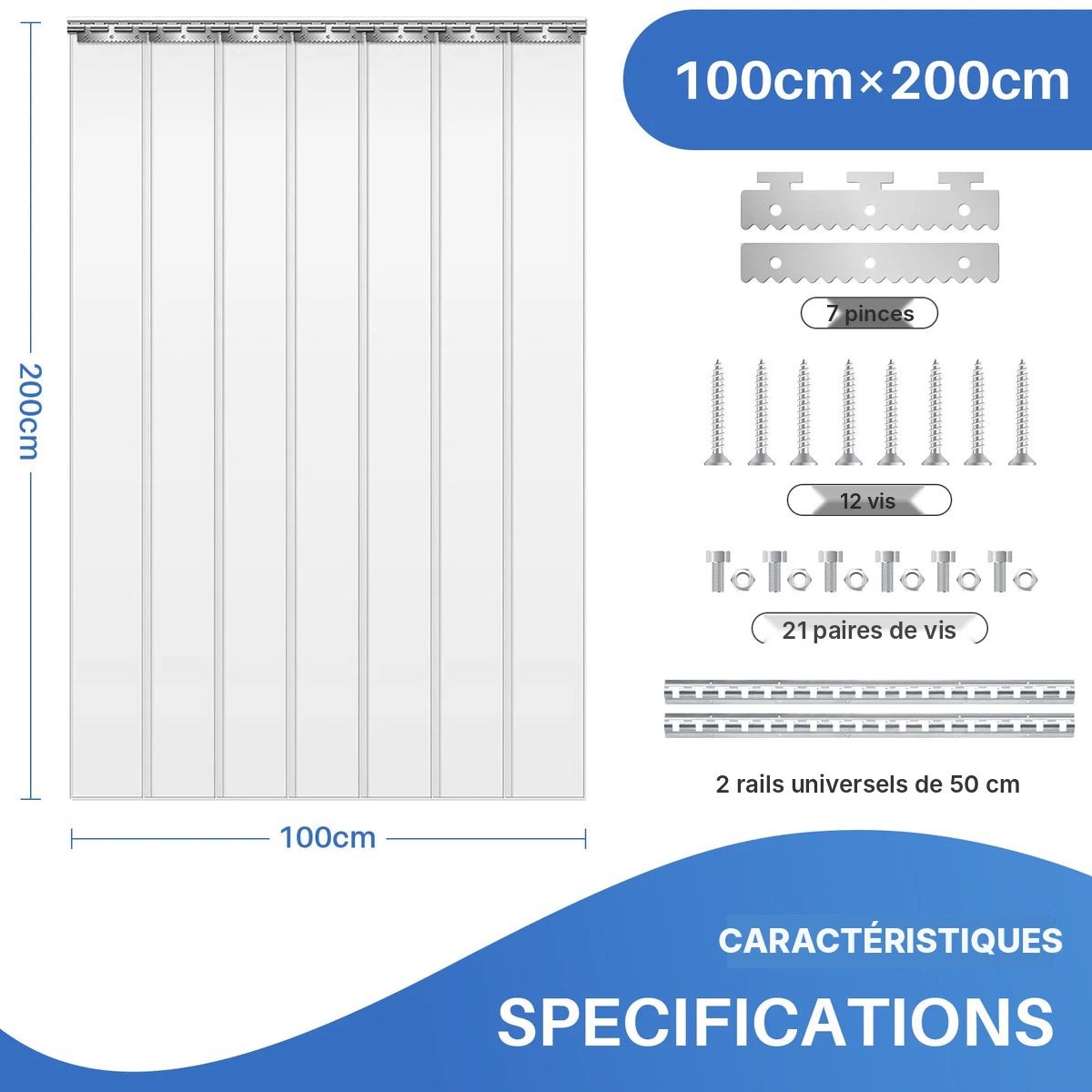 Rideau à lanières PVC isolant, vue 29