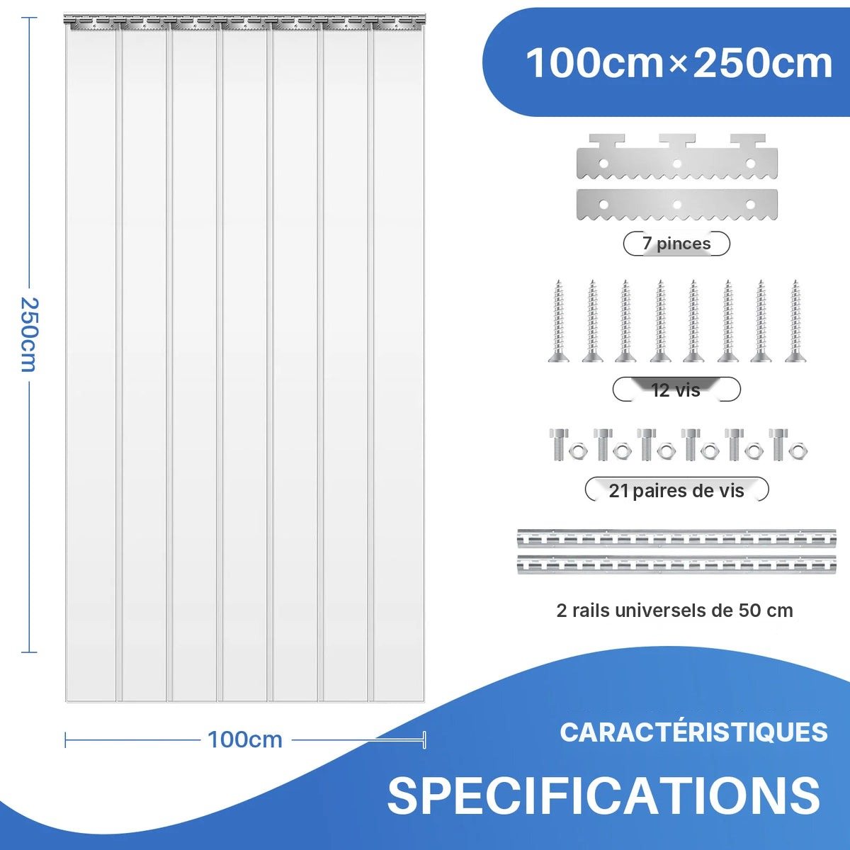 Rideau à lanières PVC isolant, vue 30