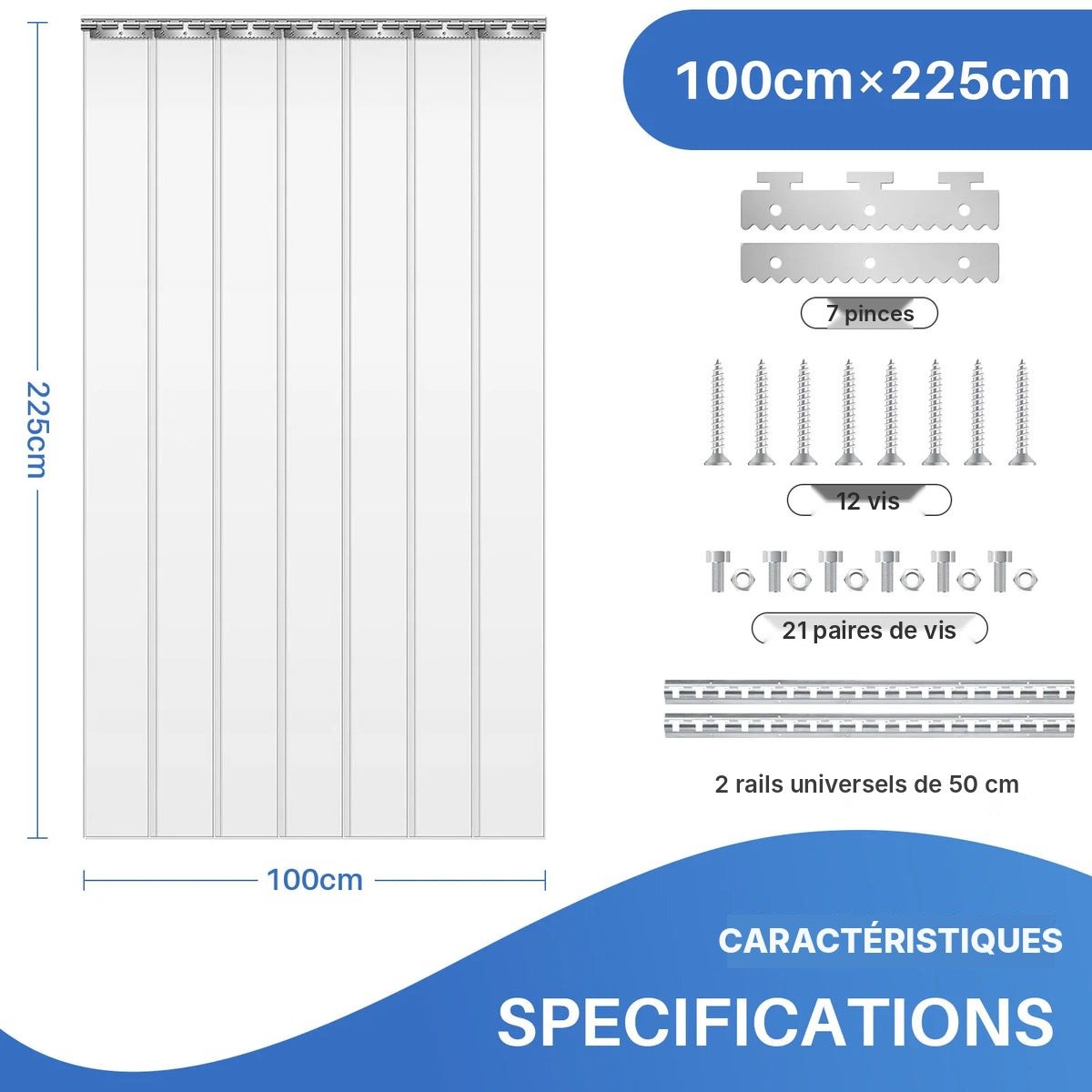 Rideau à lanières PVC isolant, vue 31