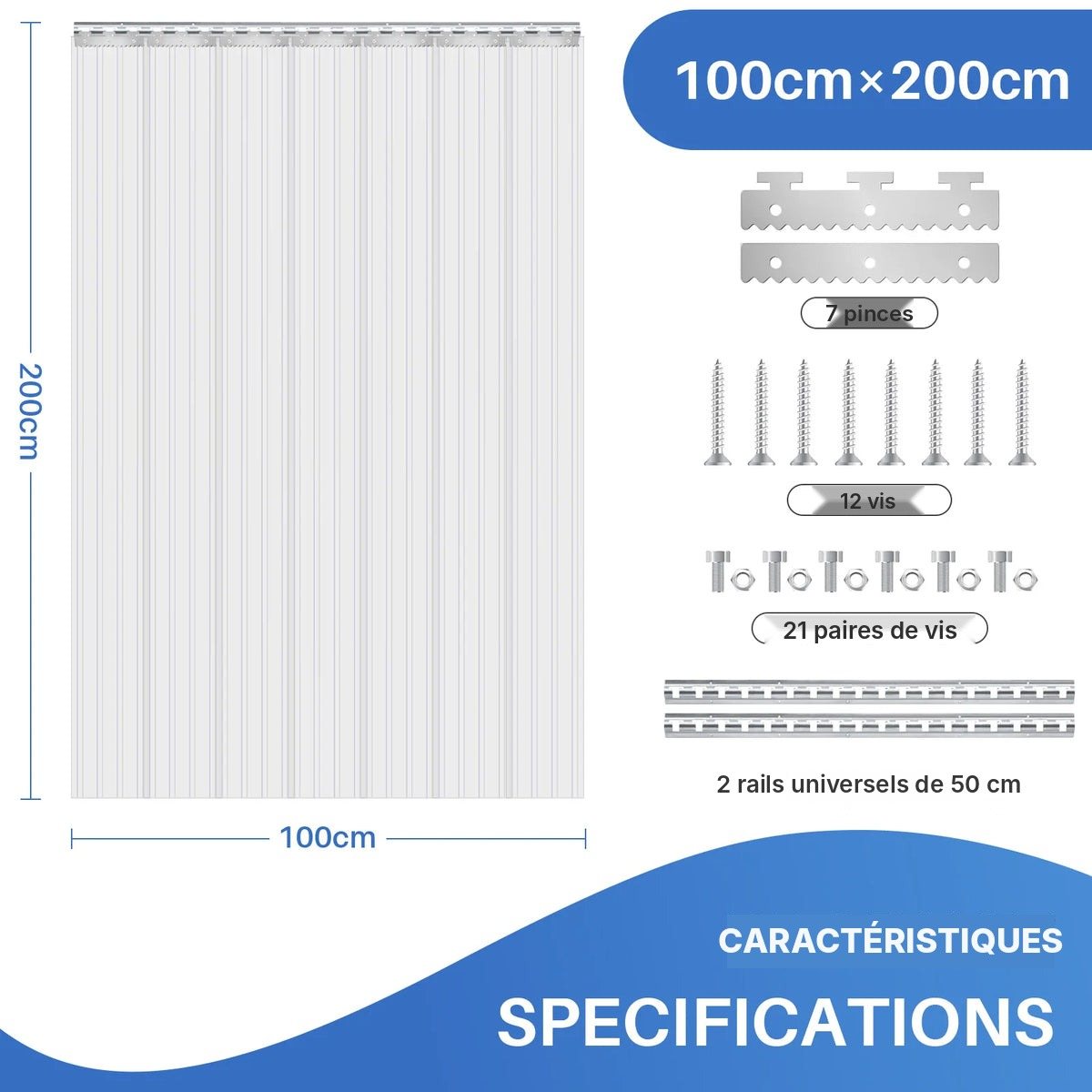 Rideau à lanières PVC isolant, vue 46