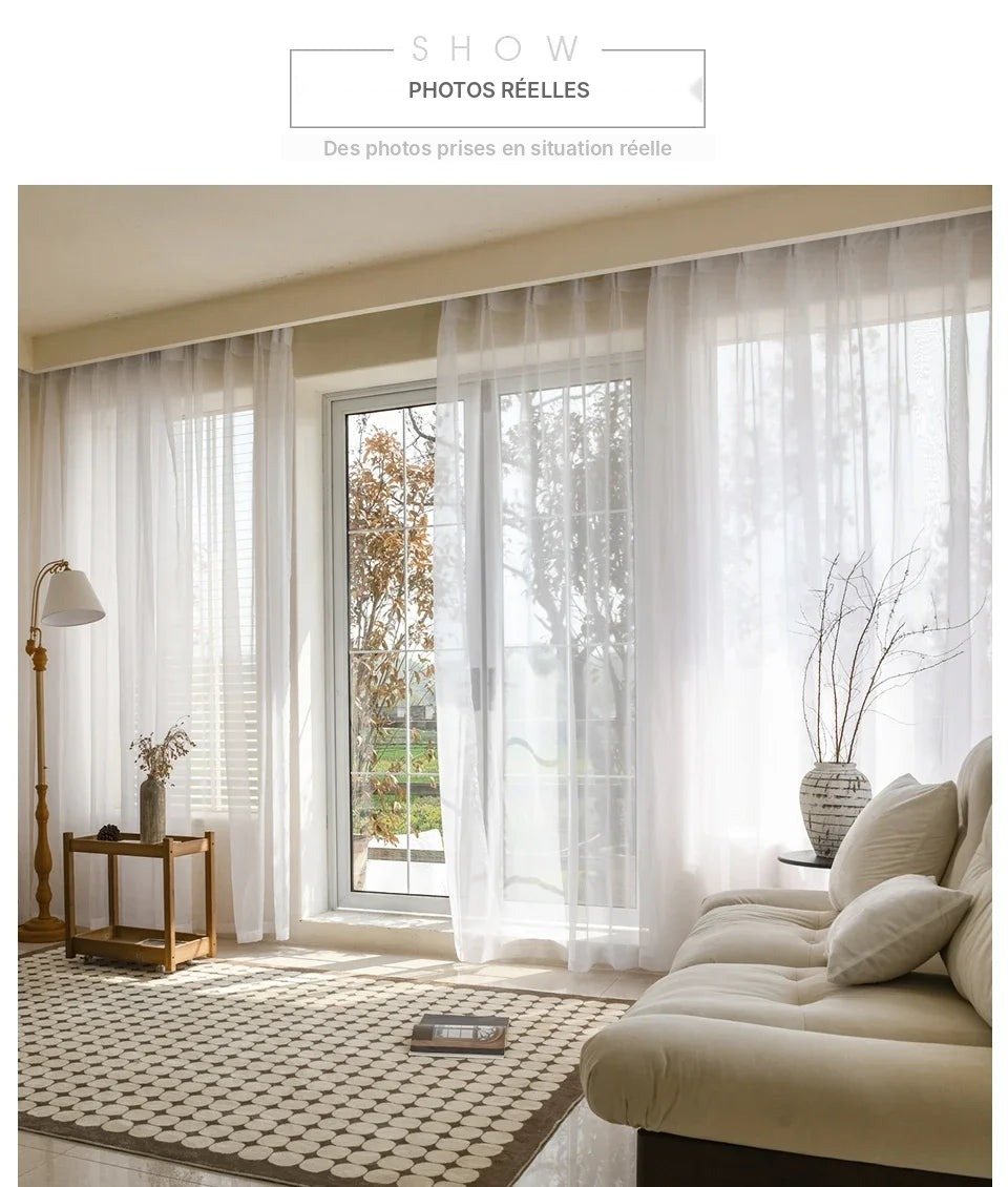 Voilage blanc transparent grandes dimensions, vue 10
