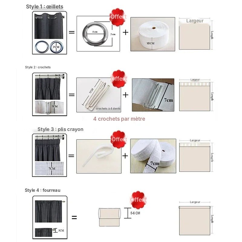 Voilage blanc transparent grandes dimensions, vue 24