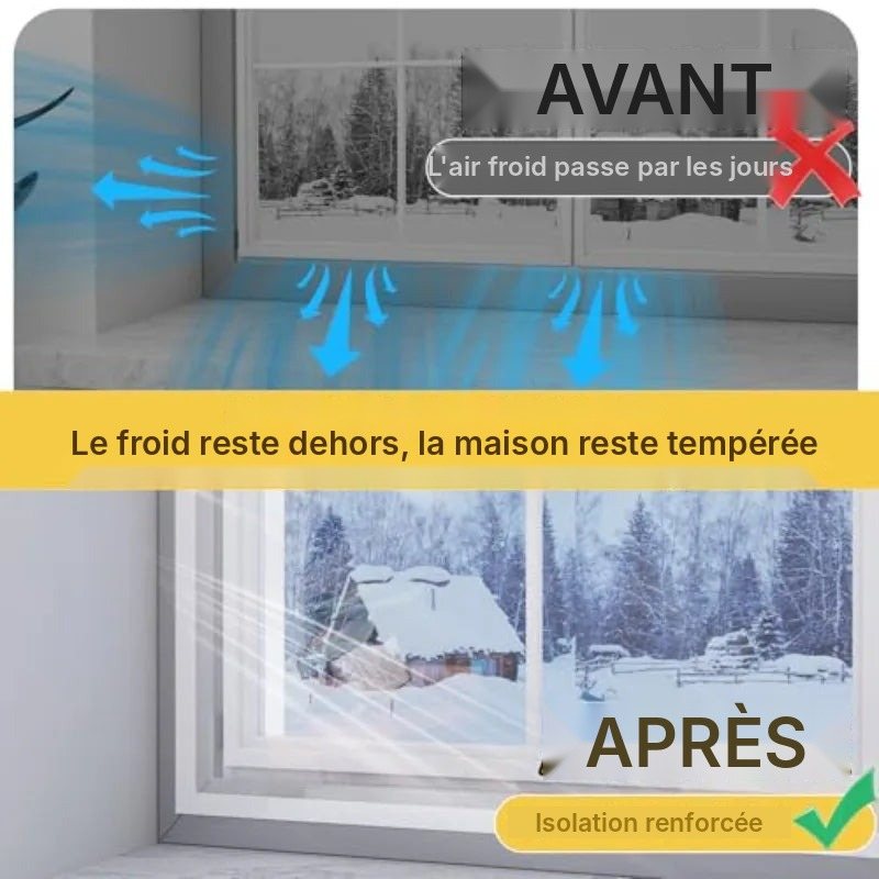 Film isolant fenêtre transparent à fixation auto-agrippante, vue 5