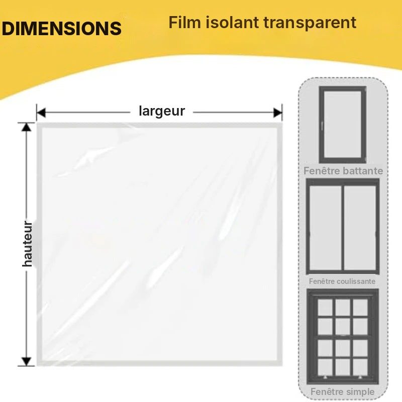 Film isolant fenêtre transparent à fixation auto-agrippante, vue 7